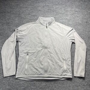 Peter Millar Mens Full Merge Hybrid Quilted Jacket Light Gray Performance Size L